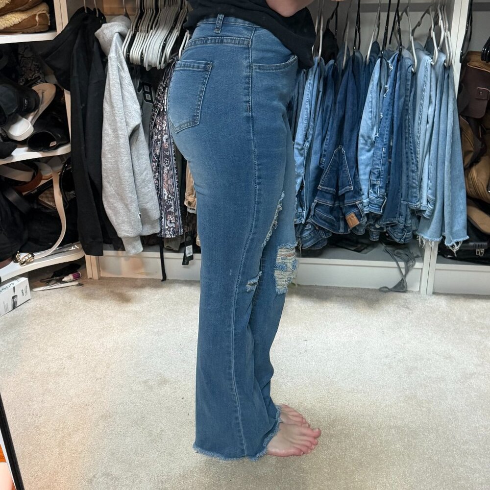 Distressed Flare Jeans